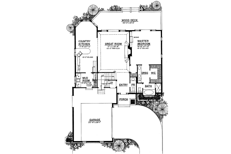 Home Plan - Floor Plan - Main Floor for Country House Plan #1016-38 - 3 bed, 2.5 bath