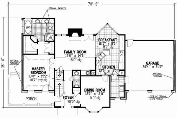 House Blueprint - European Floor Plan - Main Floor Plan #953-65