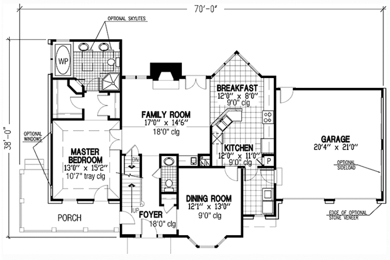Home Plan - Floor Plan - Main Floor for European House Plan #953-65 - 3 bed, 2.5 bath