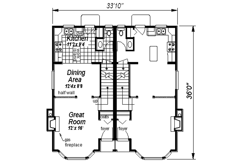 House Blueprint - Floor Plan - Main Floor for Traditional House Plan #18-2003 - 3 bed, 3 bath