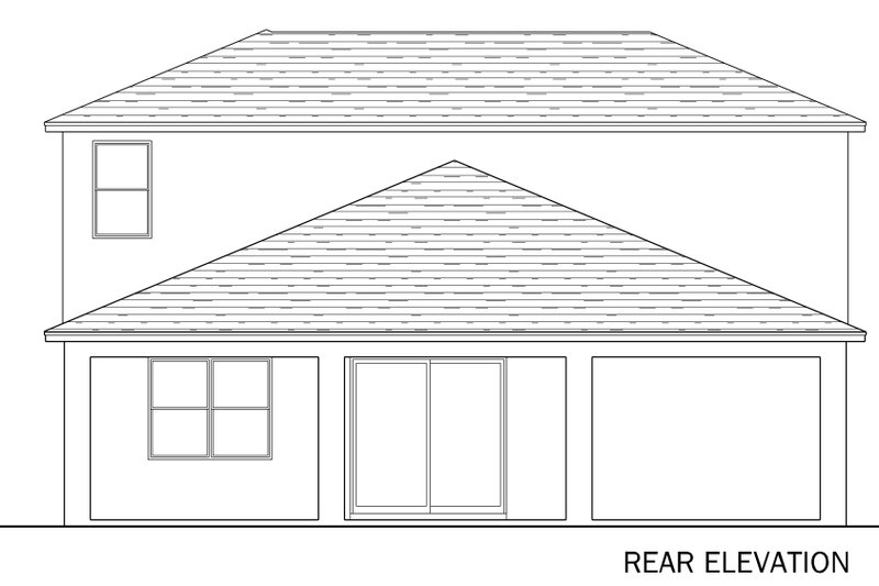 House Blueprint - Exterior - Rear Elevation for Traditional House Plan #1058-262 - 4 bed, 2.5 bath