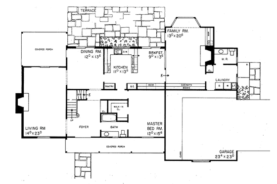 Floor Plan - Main Floor House Plan #72-635 - 4 bed, 2.5 bath