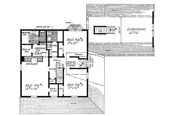 Floor Plan - Upper Floor for Country House Plan #315-122 - 3 bed, 2.5 bath