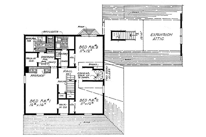 Home Plan - Floor Plan - Upper Floor for Country House Plan #315-122 - 3 bed, 2.5 bath