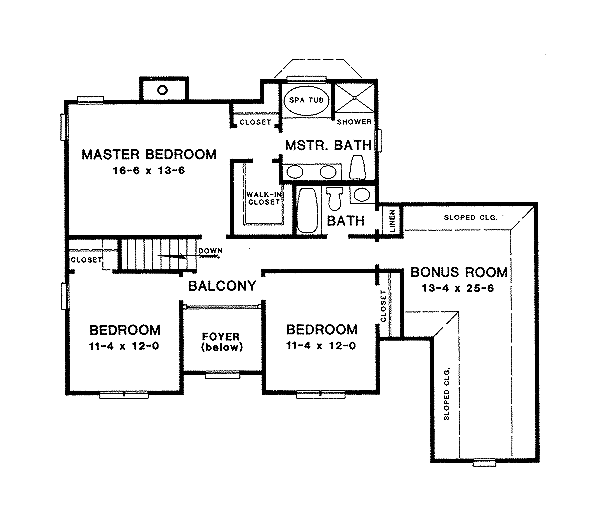 House Plan Design - Traditional Floor Plan - Upper Floor Plan #10-218