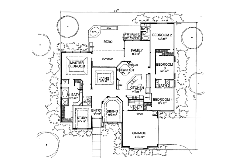 Home Plan - Floor Plan - Main Floor for European House Plan #472-91 - 4 bed, 3.5 bath