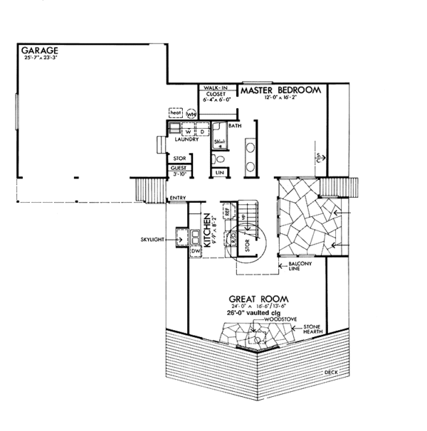 Architectural House Design - Cabin Floor Plan - Main Floor Plan #320-1015