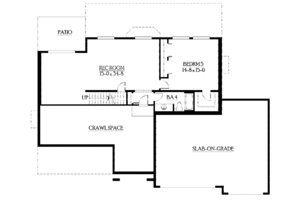Floor Plan - Lower Floor for Craftsman House Plan #132-413 - 5 bed, 3.5 bath