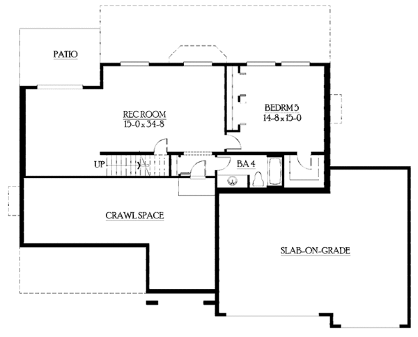 House Blueprint - Craftsman Floor Plan - Lower Floor Plan #132-413
