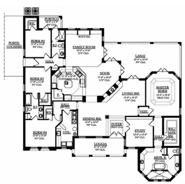 House Plan Design - Mediterranean Floor Plan - Main Floor Plan #1058-81