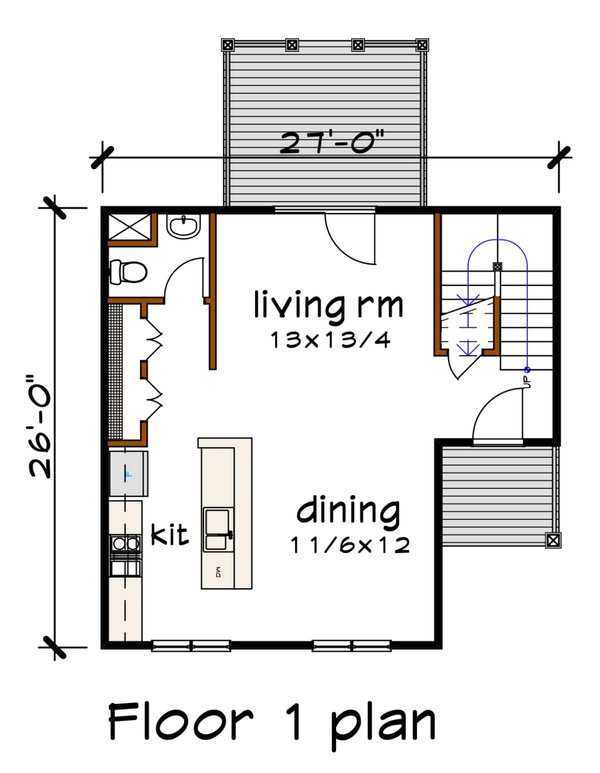 House Blueprint - Farmhouse Floor Plan - Main Floor Plan #79-373