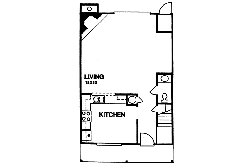 Home Plan - Floor Plan - Main Floor for Colonial House Plan #30-226 - 2 bed, 2.5 bath