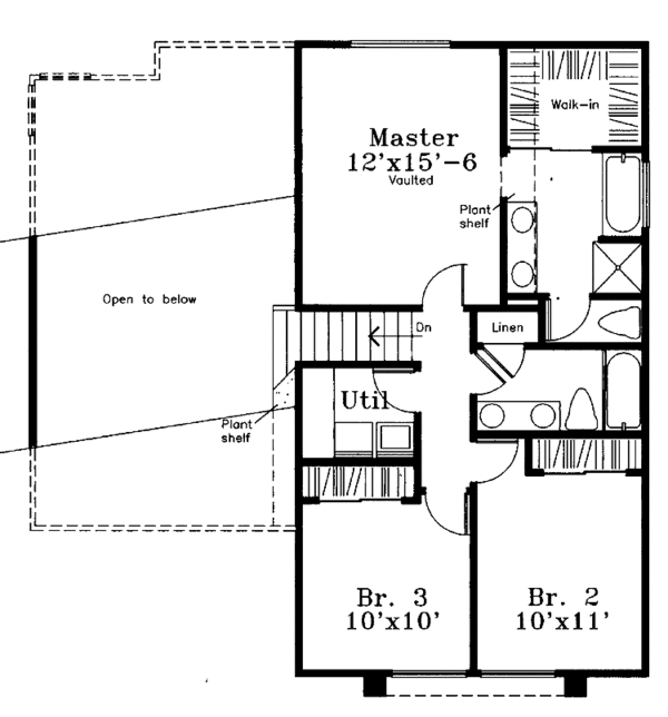 Architectural House Design - Ranch Floor Plan - Upper Floor Plan #300-114