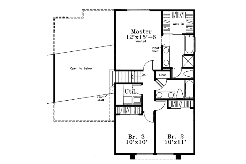 Dream House Plan - Floor Plan - Upper Floor for Ranch House Plan #300-114 - 3 bed, 2.5 bath