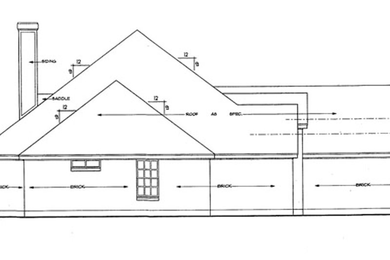 Dream House Plan - Exterior - Other Elevation for Ranch House Plan #42-514 - 4 bed, 2 bath