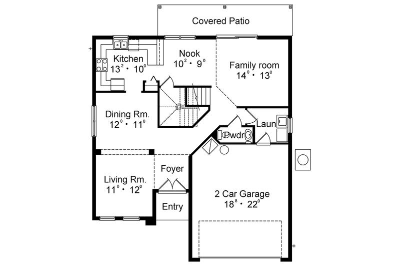 Home Plan - Floor Plan - Main Floor for Mediterranean House Plan #417-833 - 4 bed, 2.5 bath