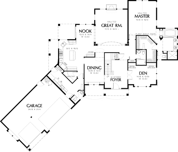 House Design - Country Floor Plan - Main Floor Plan #48-832