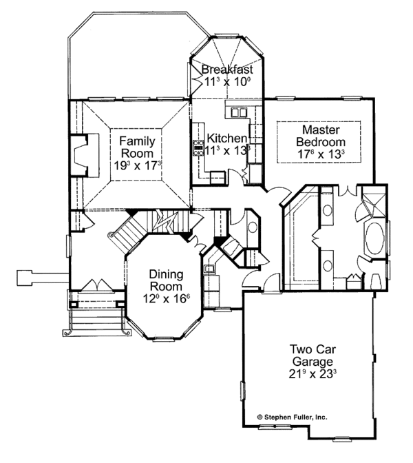 Dream House Plan - European Floor Plan - Main Floor Plan #429-73