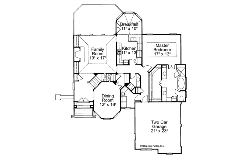 Home Plan - Floor Plan - Main Floor for European House Plan #429-73 - 4 bed, 3.5 bath
