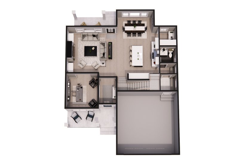 House Design - Floor Plan - Main Floor 1 for Bungalow House Plan #51-1370 - 3 bed, 2.5 bath