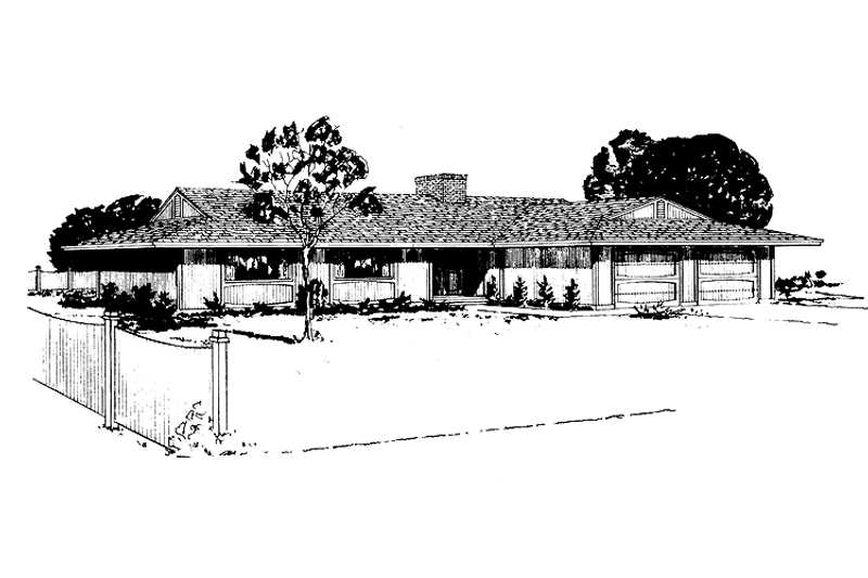 Architectural House Design - Ranch Exterior - Front Elevation Plan #320-764