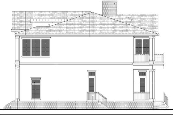 Exterior - Other Elevation for Colonial House Plan #1058-82 - 6 bed, 5.5 bath
