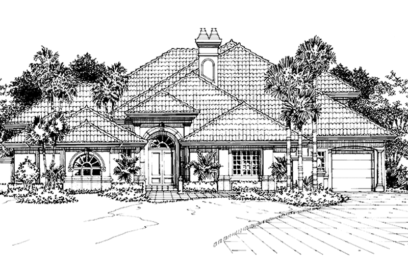 Dream House Plan - Exterior - Front Elevation 6 for Mediterranean House Plan #930-50 - 4 bed, 3.5 bath