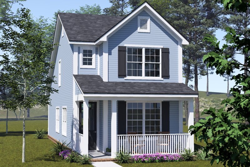 House Blueprint - Exterior - Front Elevation 2 for Cottage House Plan #513-2439 - 3 bed, 3 bath