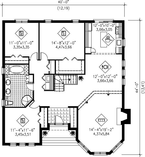 Dream House Plan - Traditional Floor Plan - Main Floor Plan #25-123