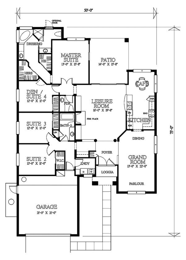Architectural House Design - European Floor Plan - Main Floor Plan #1007-30