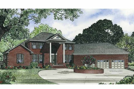 Exterior - Front Elevation 3 for Classical House Plan #17-2769 - 5 bed, 3.5 bath