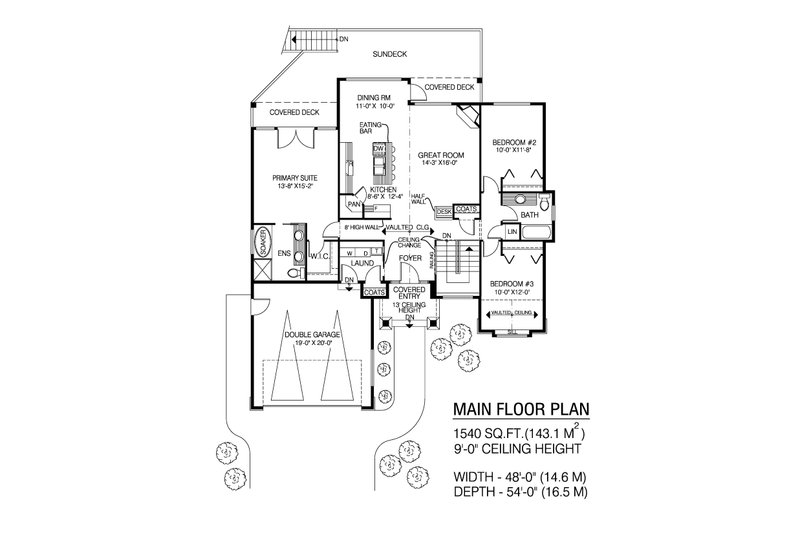 Dream House Plan - Floor Plan - Main Floor for Craftsman House Plan #1100-127 - 3 bed, 2 bath