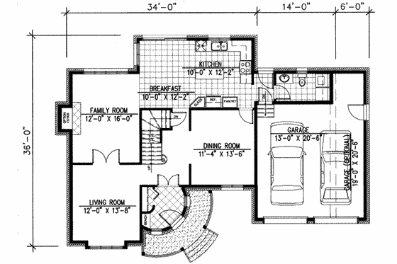 Floor Plan - Main Floor for European House Plan #138-158 - 3 bed, 2.5 bath