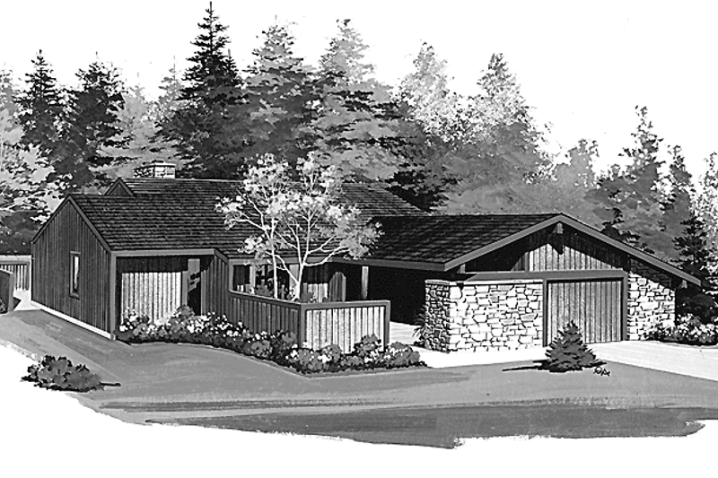 Home Plan - Contemporary Exterior - Front Elevation Plan #72-745