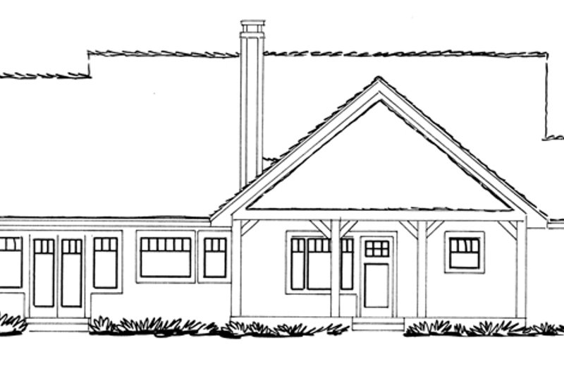 Architectural House Design - Exterior - Rear Elevation for Ranch House Plan #942-21 - 3 bed, 2 bath