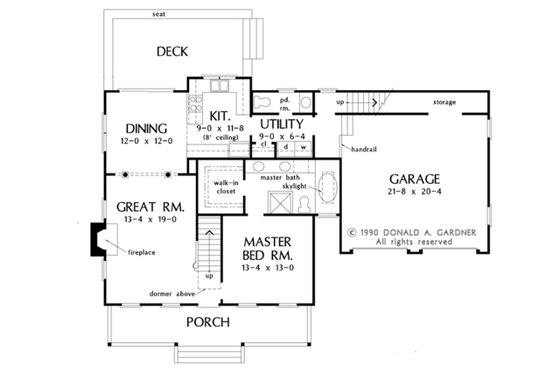 Floor Plan - Main Floor for Farmhouse House Plan #929-39 - 3 bed, 2.5 bath