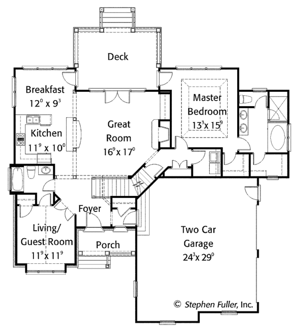 House Plan Design - Craftsman Floor Plan - Main Floor Plan #429-366