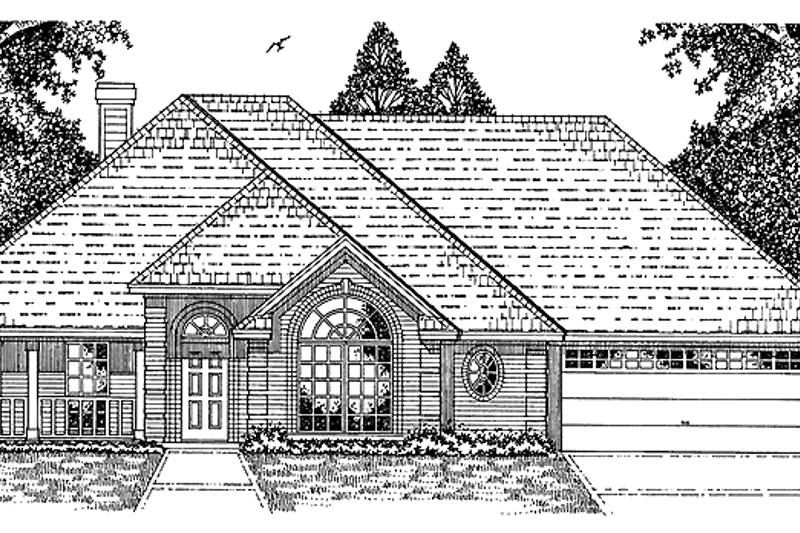 Architectural House Design - Ranch Exterior - Front Elevation Plan #42-493
