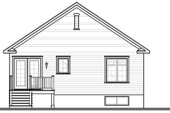 Exterior - Rear Elevation for Country House Plan #23-2377 - 2 bed, 1 bath