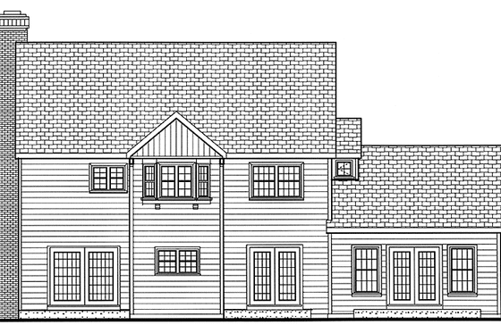 Exterior - Rear Elevation for Traditional House Plan #3-256 - 4 bed, 2.5 bath