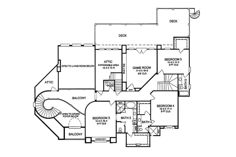 Home Plan - Floor Plan - Upper Floor for Mediterranean House Plan #952-270 - 5 bed, 5 bath