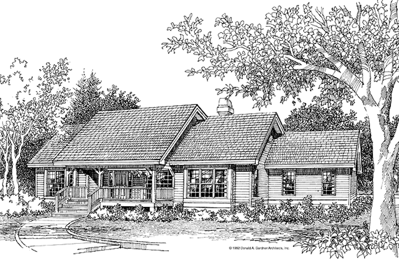 Architectural House Design - Exterior - Front Elevation 3 for Country House Plan #929-132 - 3 bed, 2 bath