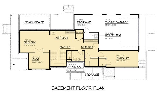 Modern Floor Plan - Lower Floor Plan #1066-309