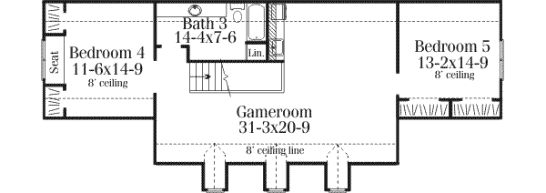 Home Plan - Southern Floor Plan - Upper Floor Plan #406-110