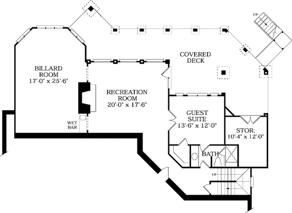 Home Plan - Mediterranean Floor Plan - Lower Floor Plan #453-185