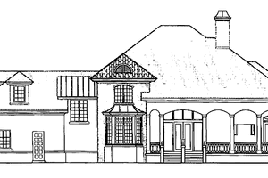 Exterior - Rear Elevation 1 for Mediterranean House Plan #930-258 - 4 bed, 3.5 bath