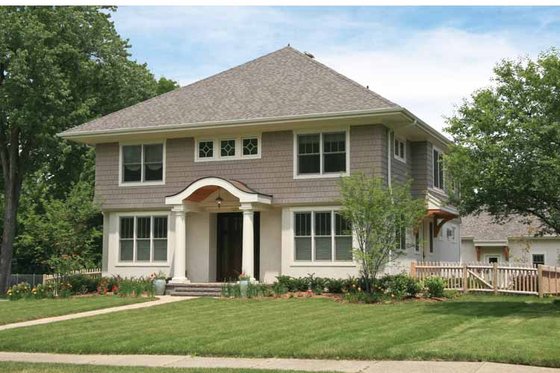 Exterior - Front Elevation 4 for Colonial House Plan #928-220 - 5 bed, 3.5 bath