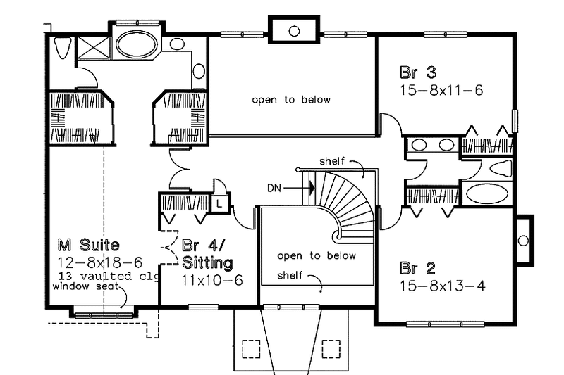 Home Plan - Floor Plan - Upper Floor for Traditional House Plan #320-941 - 3 bed, 2.5 bath