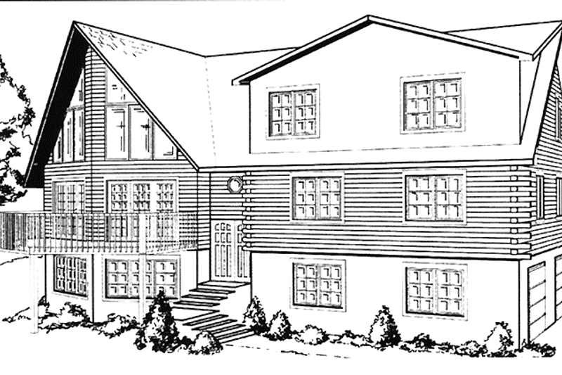 Home Plan - Log Exterior - Front Elevation Plan #964-10