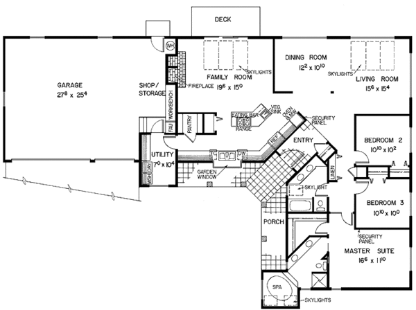 Architectural House Design - Ranch Floor Plan - Main Floor Plan #60-966